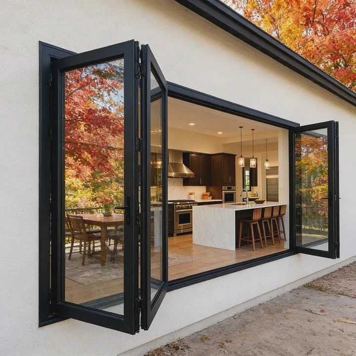 Soundproof Double Glazed Aluminum Folding Window