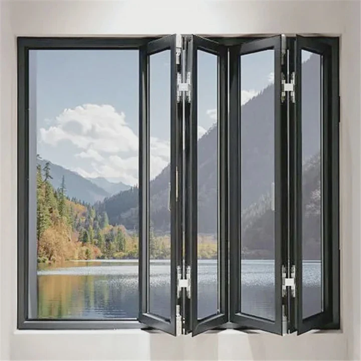 Waterproof Double Glazed Aluminum Folding Window