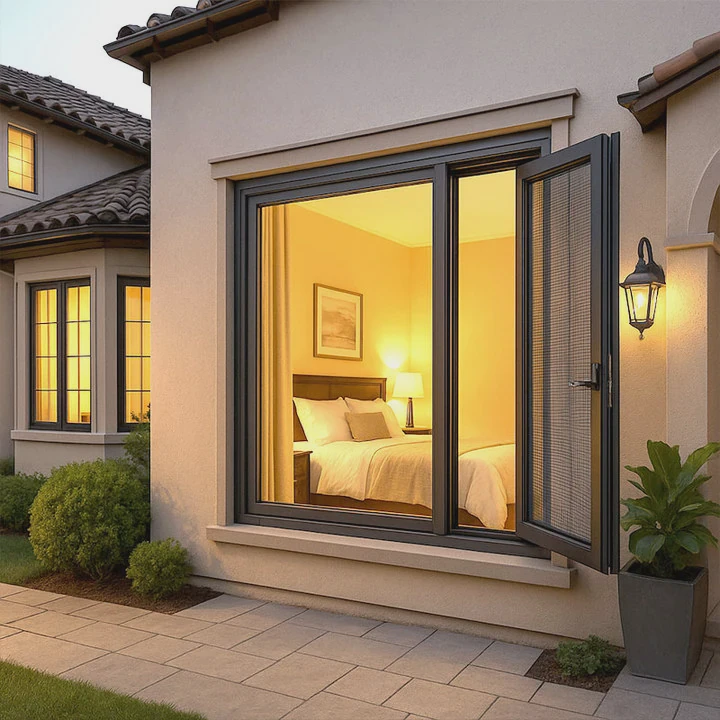 Thermal Break Aluminum Casement Window Kitchen Entry