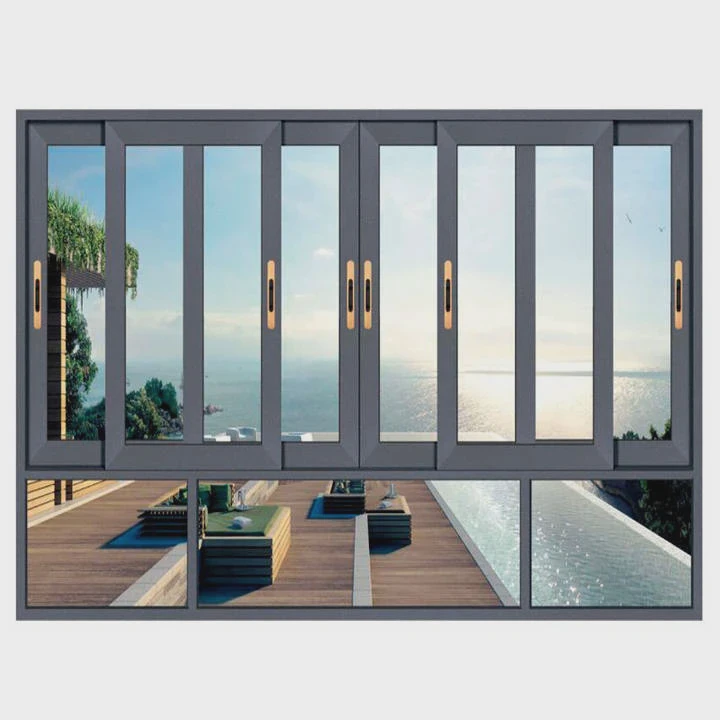 Double Glass Aluminum Sliding Window Doors